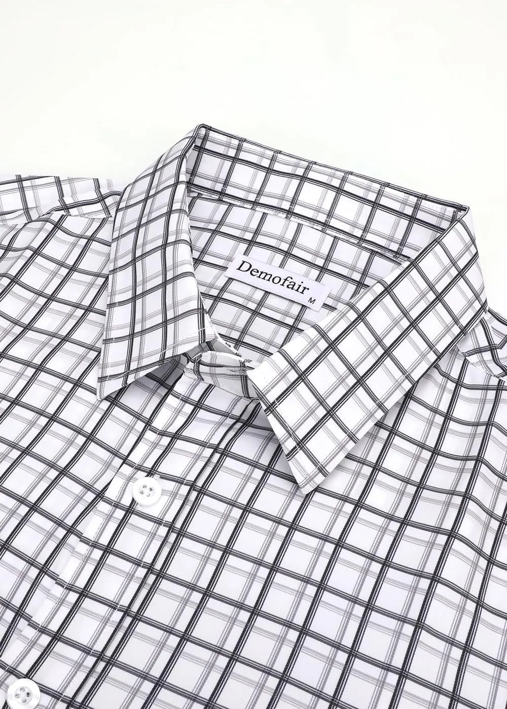 Men's Dress Shirts Solid Wrinkle-Free Long Sleeve Button Down Shirt Regular Fit Formal Shirts