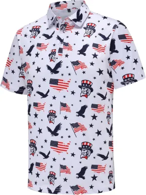 Men's Golf Polo Shirts Short Sleeve Performance Moisture Wicking Quick Dry Golf Shirts for Men