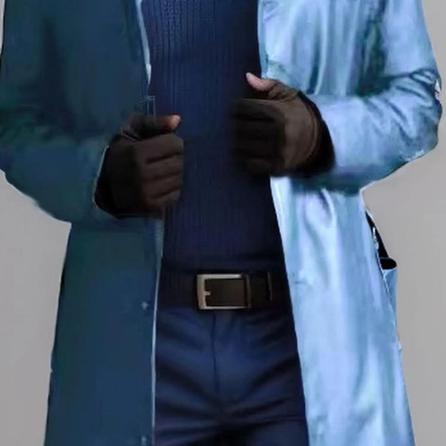 Men's Leather Long Trench Coat Faux Leather Vintage Full Length Overcoat Fashion Open Front Cardigan Jackets
