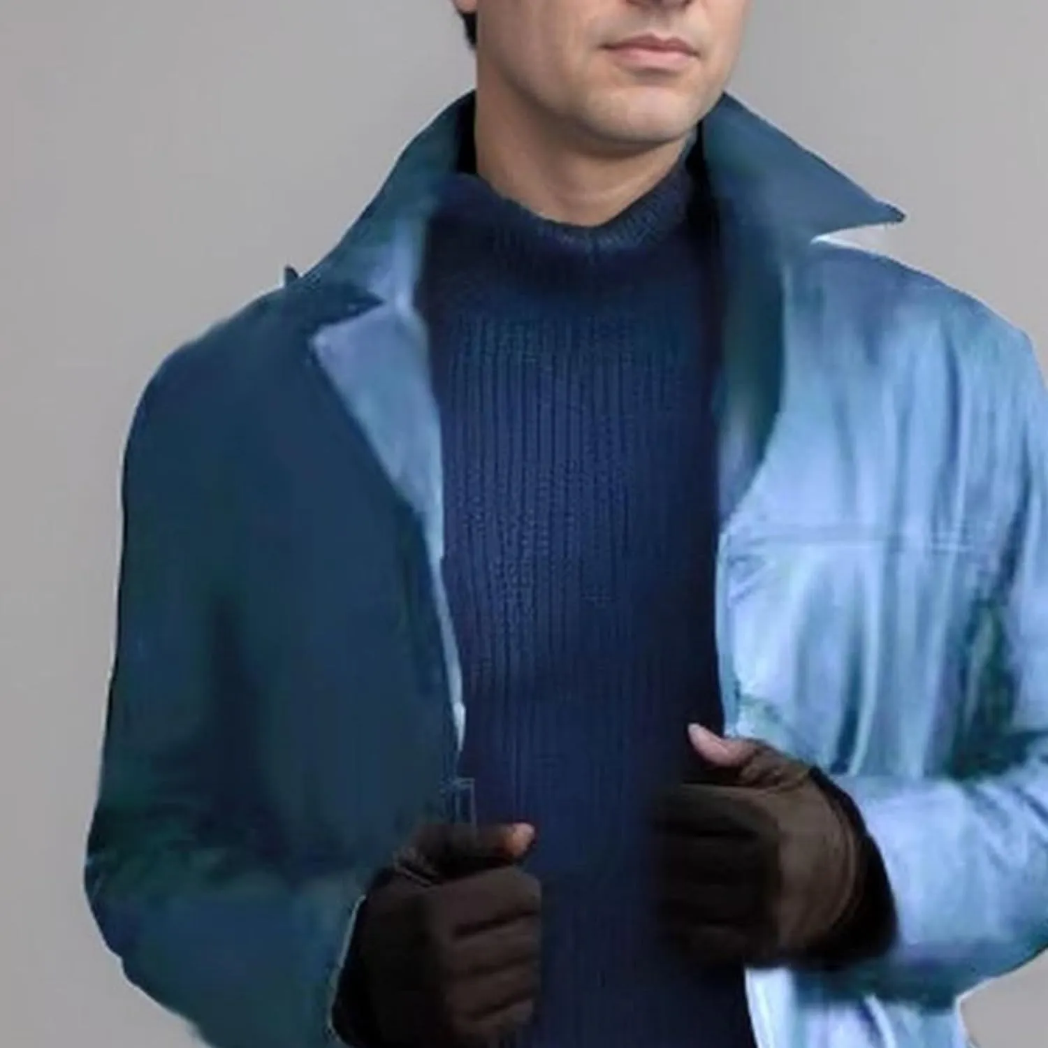 Men's Leather Long Trench Coat Faux Leather Vintage Full Length Overcoat Fashion Open Front Cardigan Jackets