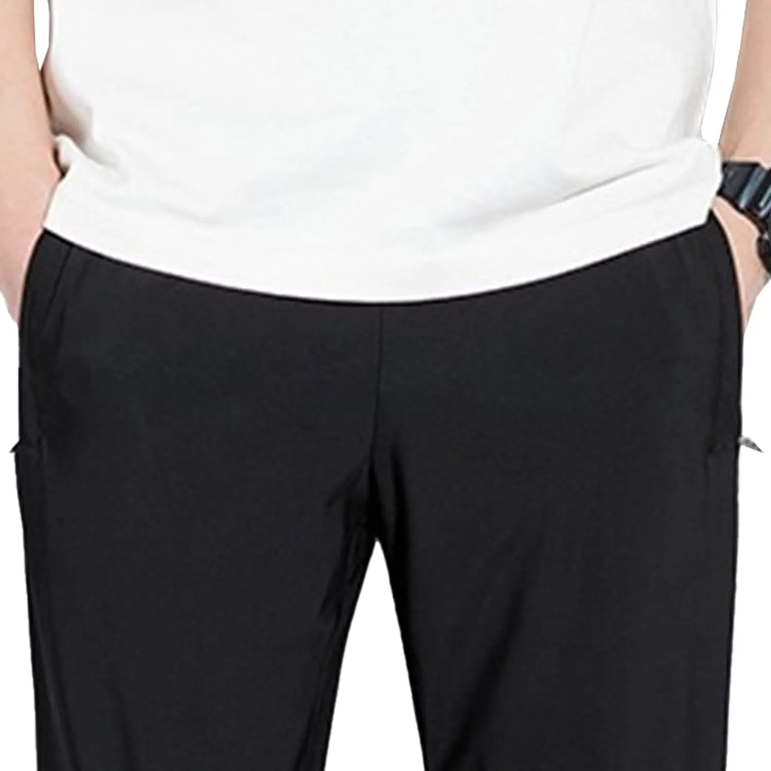 Men's Loose Fit Solid Athletic Long Pants Stretch Drawstring Summer Trousers Casual Comfort Outdoor Sweatpants