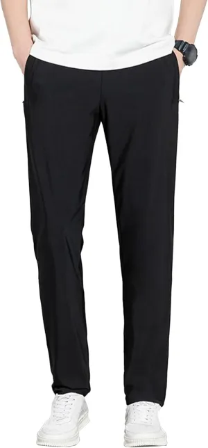 Men's Loose Fit Solid Athletic Long Pants Stretch Drawstring Summer Trousers Casual Comfort Outdoor Sweatpants