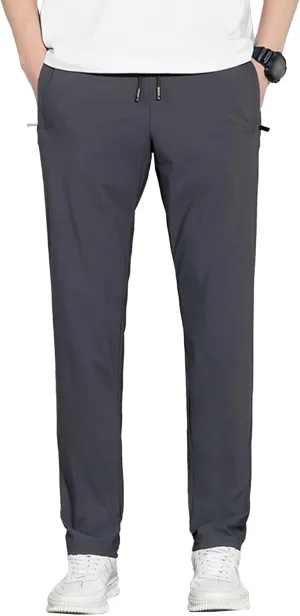 Men's Loose Fit Solid Athletic Long Pants Stretch Drawstring Summer Trousers Casual Comfort Outdoor Sweatpants