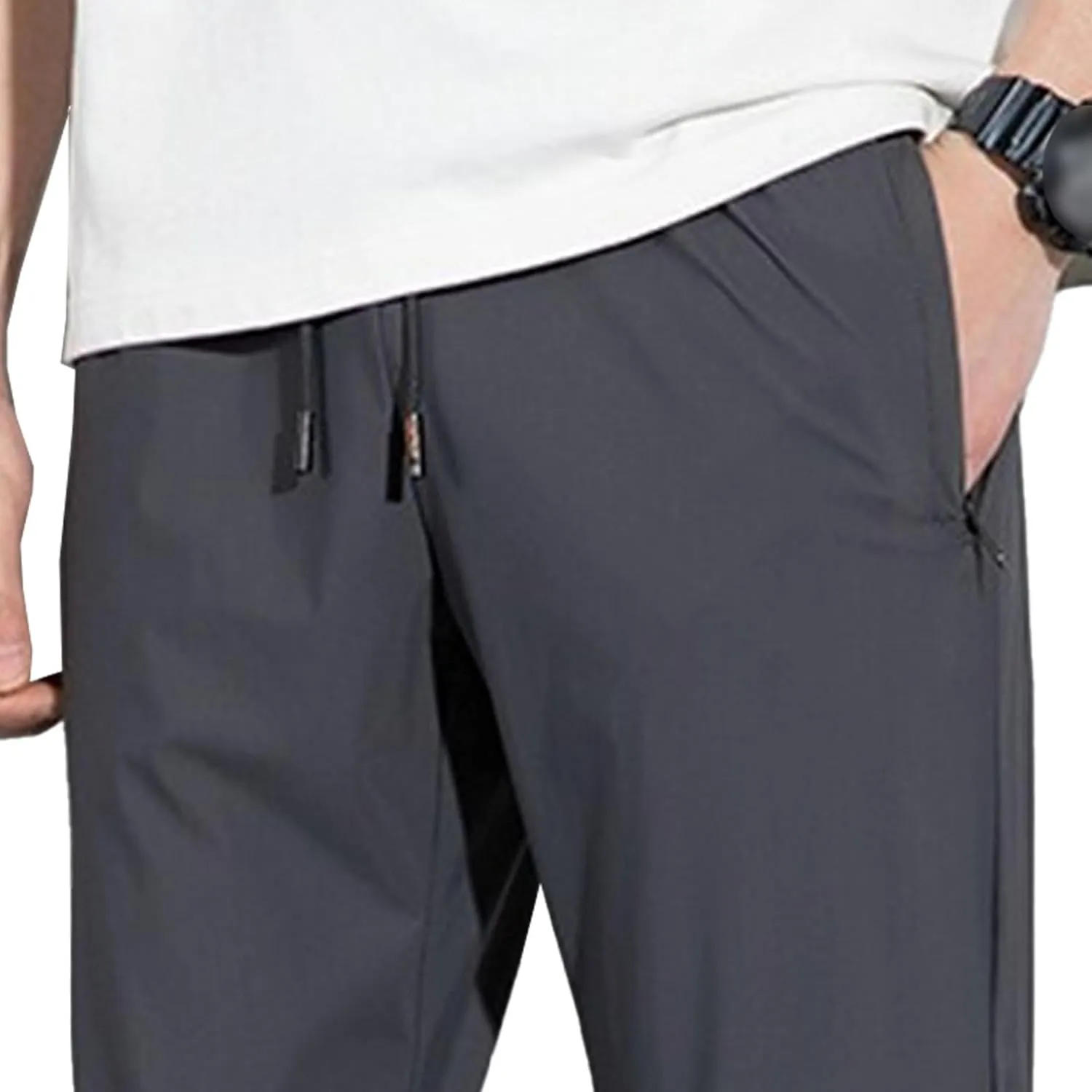 Men's Loose Fit Solid Athletic Long Pants Stretch Drawstring Summer Trousers Casual Comfort Outdoor Sweatpants