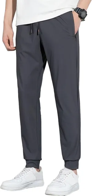 Men's Loose Fit Solid Athletic Long Pants Stretch Drawstring Summer Trousers Casual Comfort Outdoor Sweatpants