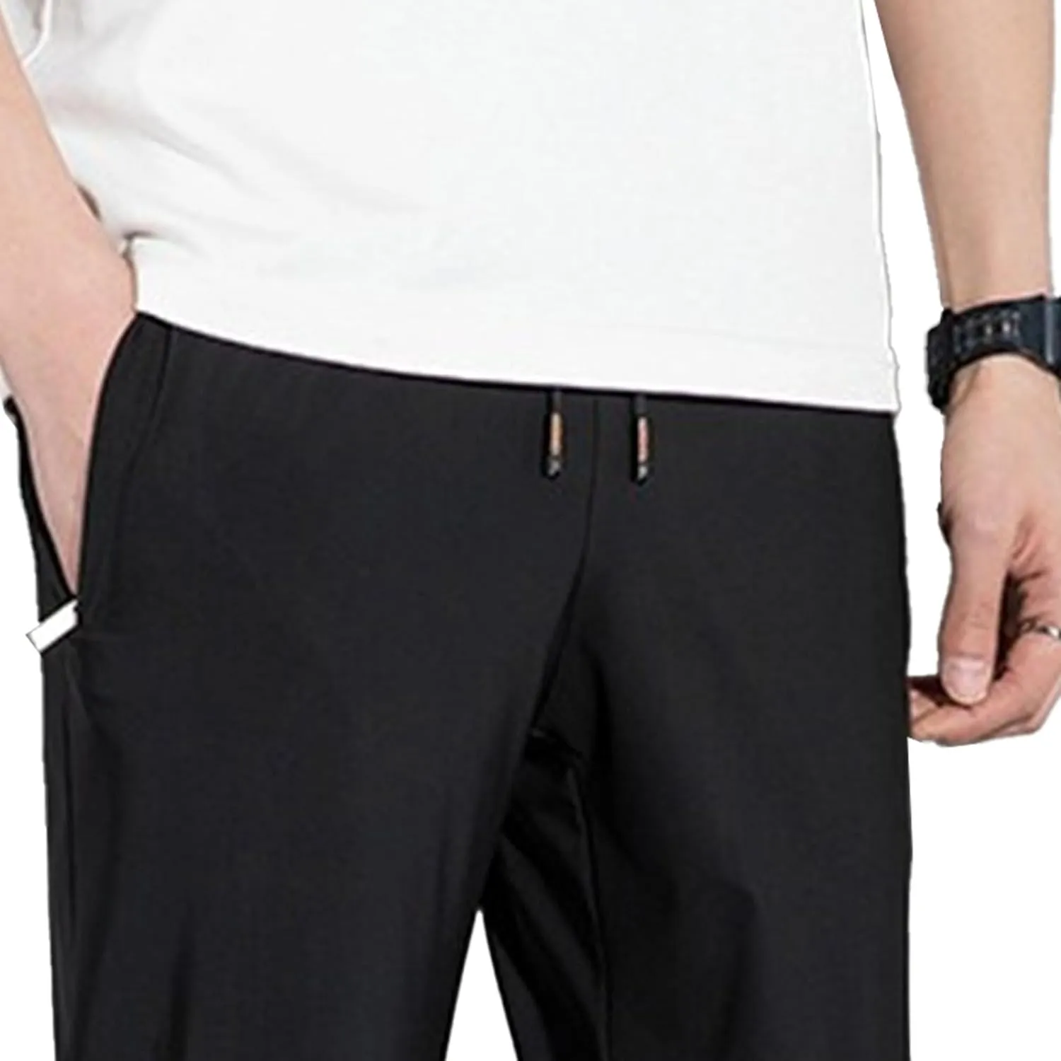Men's Loose Fit Solid Athletic Long Pants Stretch Drawstring Summer Trousers Casual Comfort Outdoor Sweatpants