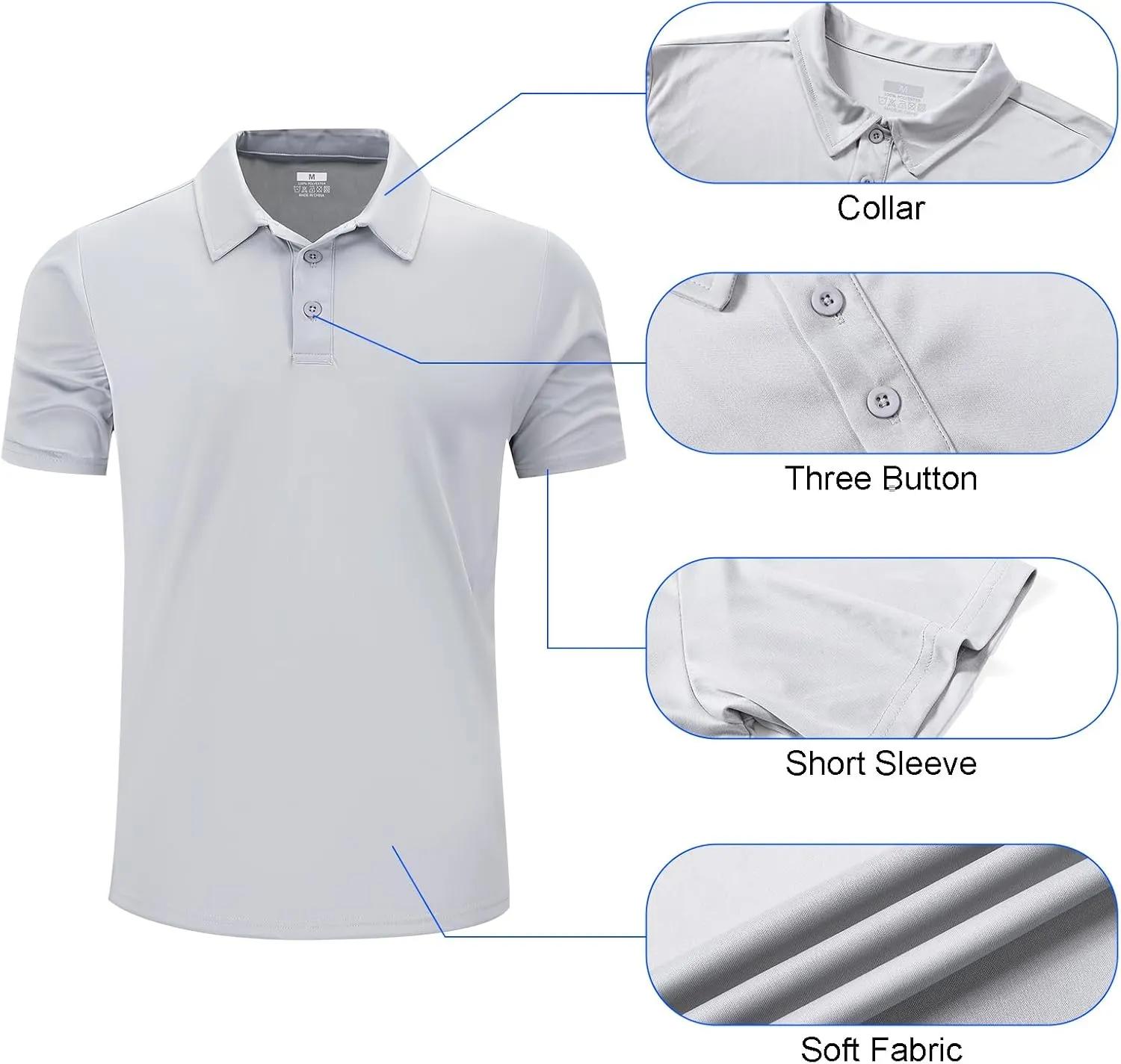 Mens Polo Shirts Short Sleeve,1 Pack/5 Pack Quick Dry Moisture Wicking Polos Workout Golf Shirts for Men