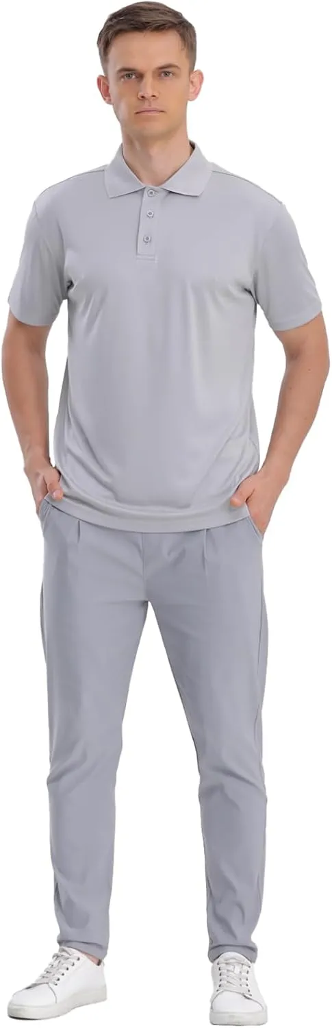 Mens Polo Shirts Short Sleeve,1 Pack/5 Pack Quick Dry Moisture Wicking Polos Workout Golf Shirts for Men