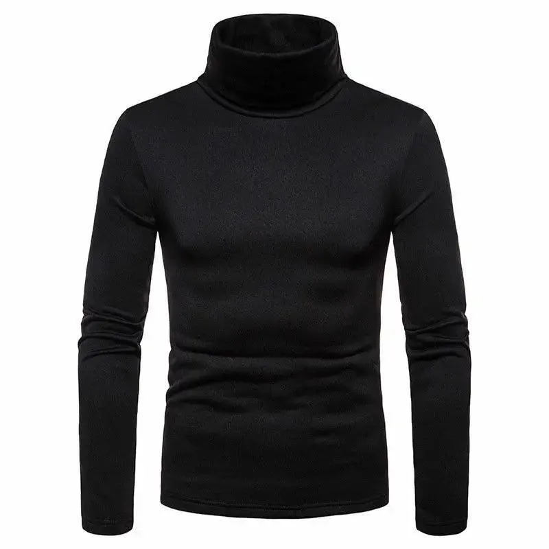 Men’s Slim Fit High Collar Double-Layer Autumn WinterTurtleneck Pullover Sweater