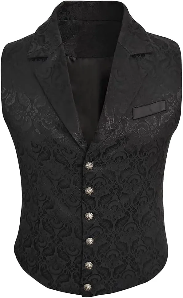 Mens Victorian Outerwear Suit Vest Steampunk Gothic Jacket Waistcoat