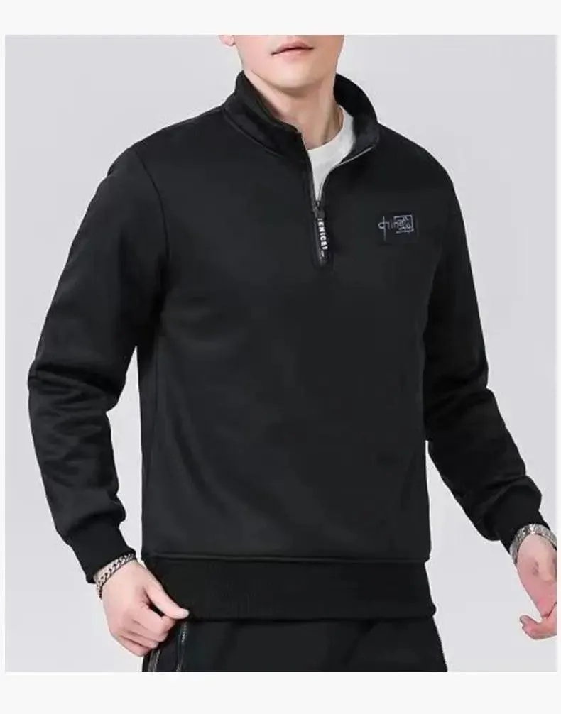 Men's Warm & Plus Fleece-Lined Quarter-Zip Sweatshirt –  Size (L-7XL) Pullover