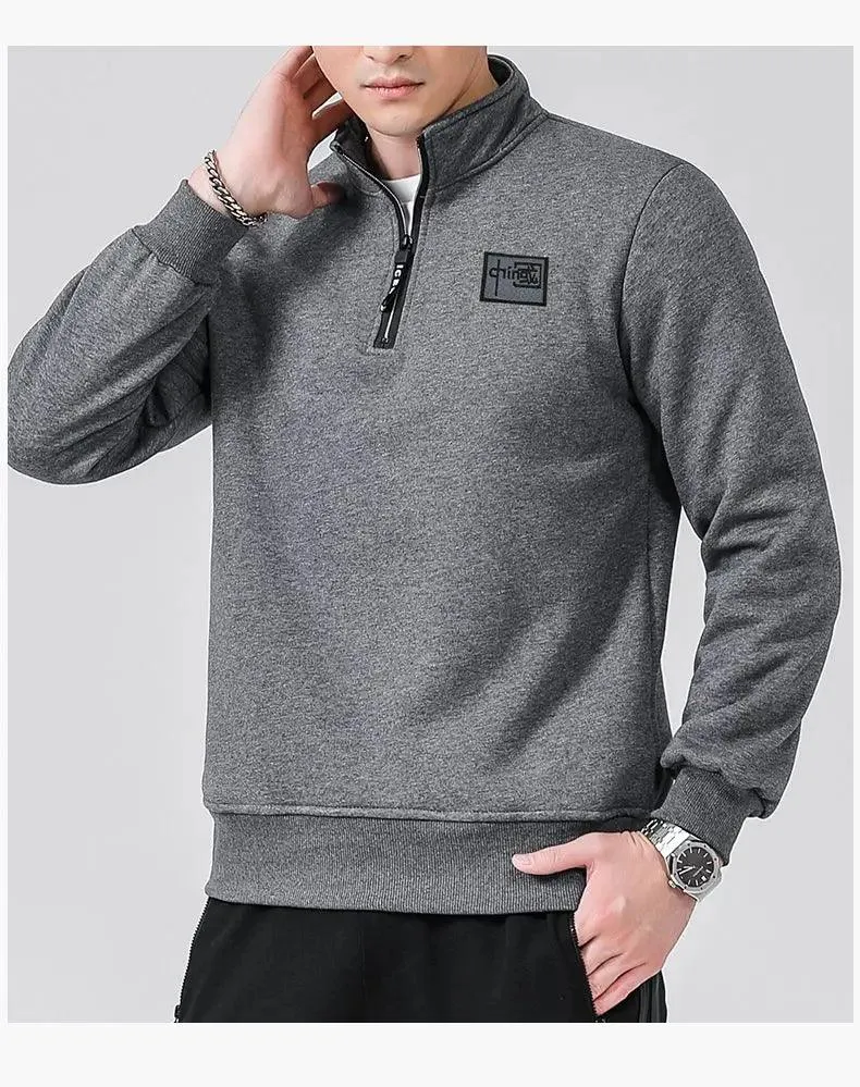 Men's Warm & Plus Fleece-Lined Quarter-Zip Sweatshirt –  Size (L-7XL) Pullover