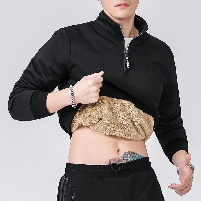 Men's Warm & Plus Fleece-Lined Quarter-Zip Sweatshirt –  Size (L-7XL) Pullover