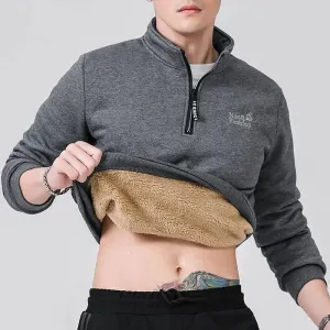 Men's Warm & Plus Fleece-Lined Quarter-Zip Sweatshirt –  Size (L-7XL) Pullover