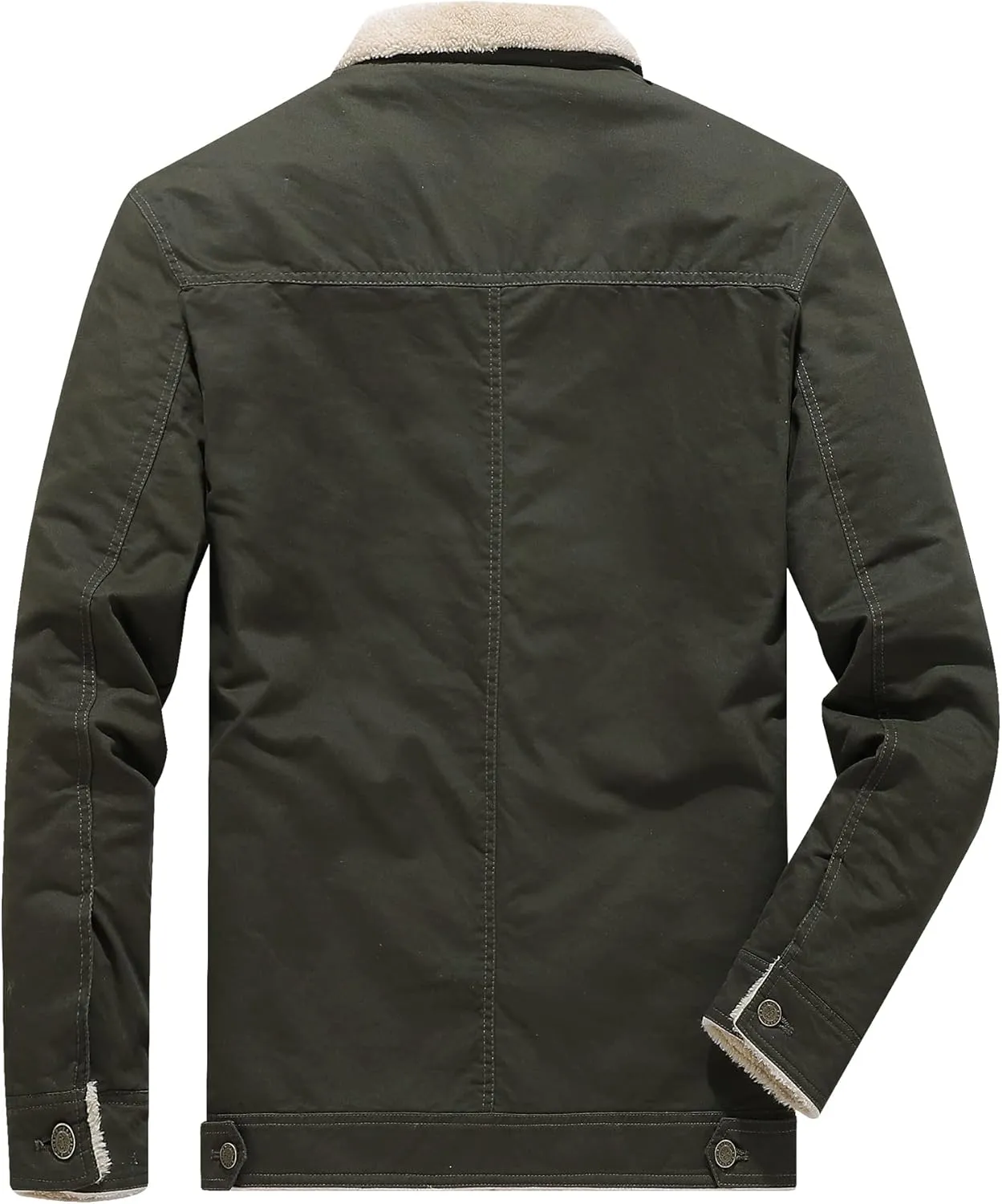 Men's Winter Sherpa Lined Fleece Military Cargo Jacket Cotton Outerwear Jacket Coat