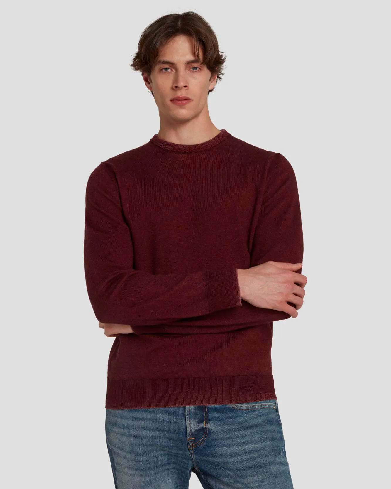 Merino Wool Sweater in Mulberry