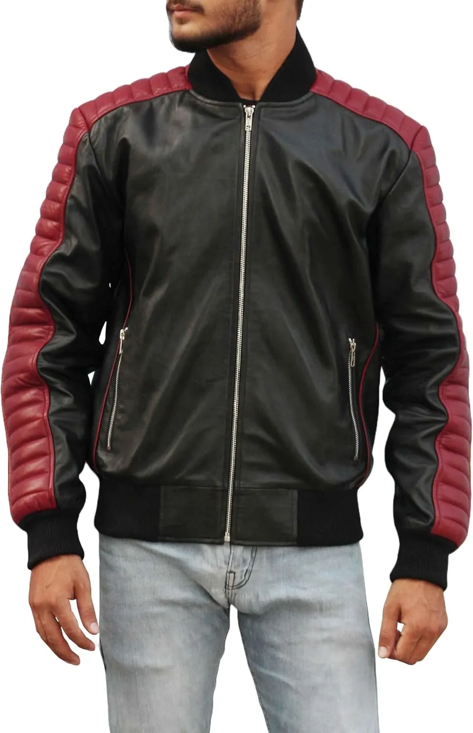 Miami The Fall Ryan Gosling Guy 2024 Vice Stunt Team Leather Bomber Jacket, Detachable Hood