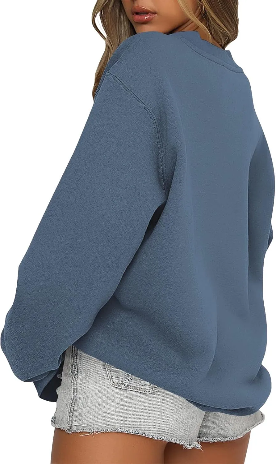 midelxp Oversized Crewneck Sweatshirts Women Soft Fleece Long Sleeve Casual Pullover Top Comfy Cute Hoodies for Teen Girls