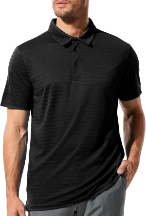 MIER Men's Quick Dry Golf Polo Shirts Short Sleeve Lightweight Casual Shirts Soft Polyester Collared Shirt