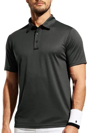 MIER Men's Quick Dry Polo Shirts Polyester Casual Collared Tennis Shirts, Moisture-Wicking, Short Sleeve