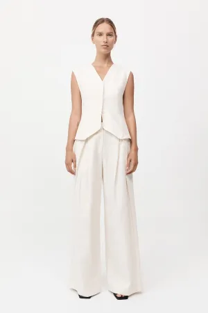 Minimal Fold Trousers, Ivory