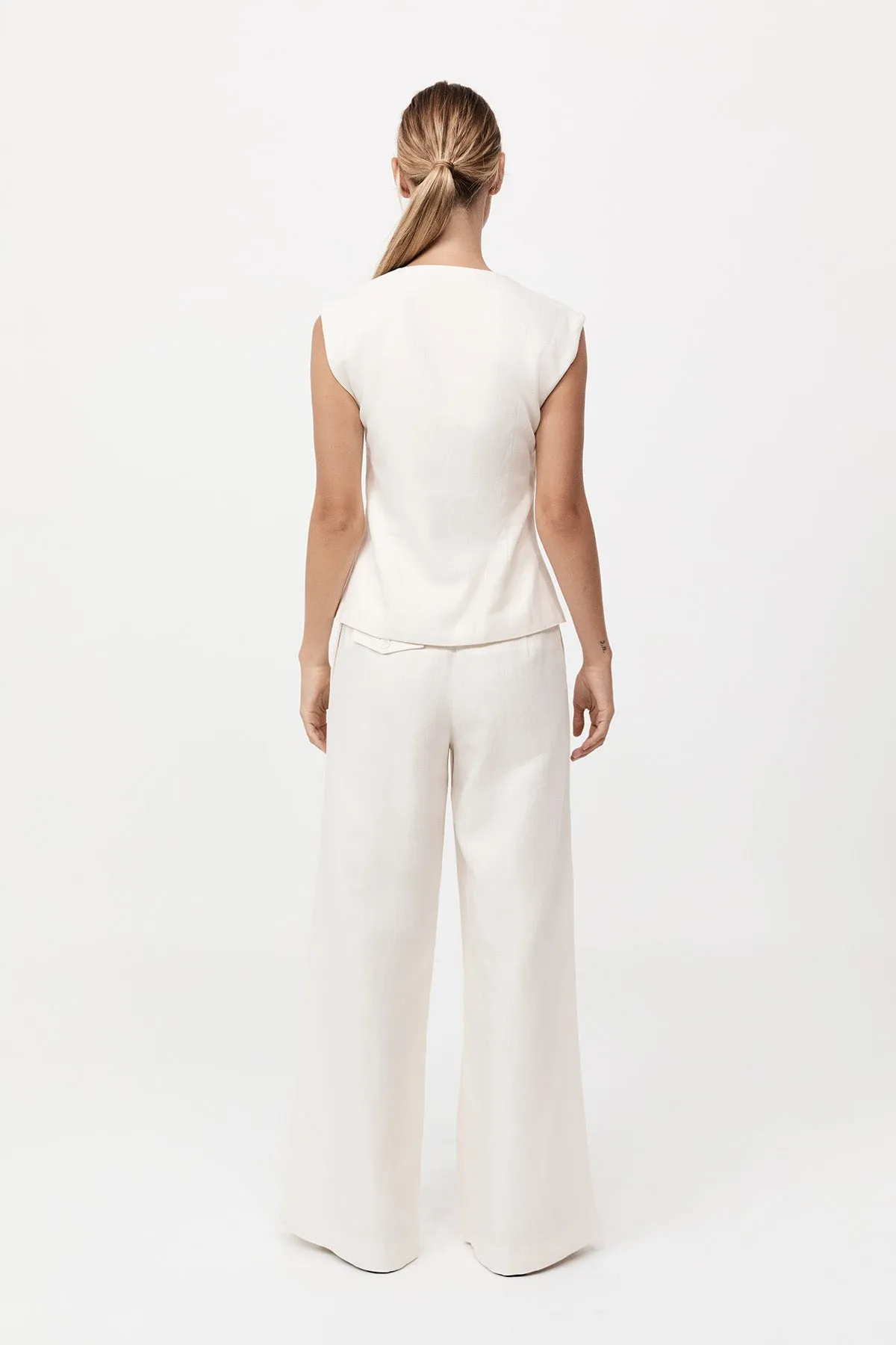 Minimal Fold Trousers, Ivory