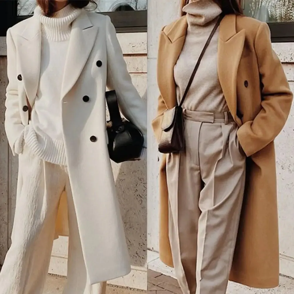 Mirae |  Elegant Woolen Coat for Women – Classic Long Sleeve Warm Winter Outerwear