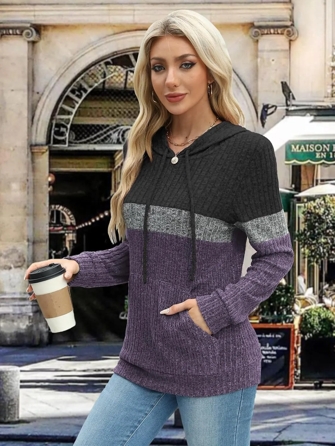 MixShe Sweaters for Women Fall Tops Long Sleeve Hoodie Ladies Sweatshirts Pullover Blouses Loose Casual Fashion Clothes