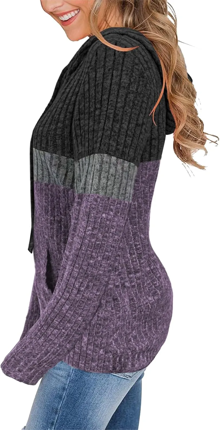 MixShe Sweaters for Women Fall Tops Long Sleeve Hoodie Ladies Sweatshirts Pullover Blouses Loose Casual Fashion Clothes