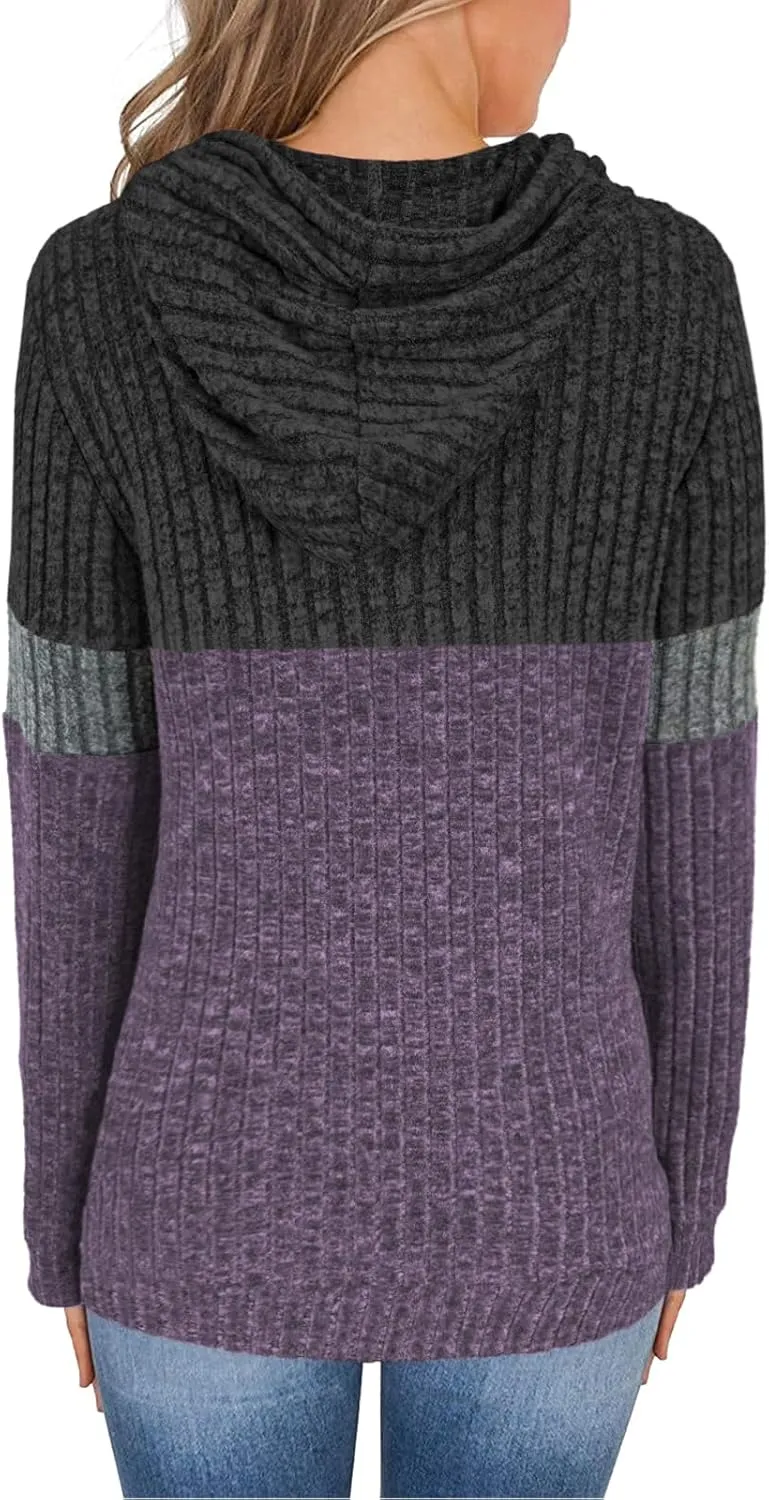 MixShe Sweaters for Women Fall Tops Long Sleeve Hoodie Ladies Sweatshirts Pullover Blouses Loose Casual Fashion Clothes