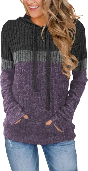 MixShe Sweaters for Women Fall Tops Long Sleeve Hoodie Ladies Sweatshirts Pullover Blouses Loose Casual Fashion Clothes