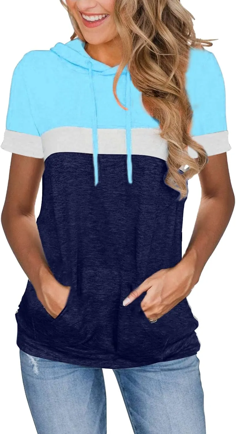 MixShe Womens Tops Summer Clothes Casual Shirts Ladies Hoodies Pullover Short Sleeve Blouses Trendy Fashion Tunics