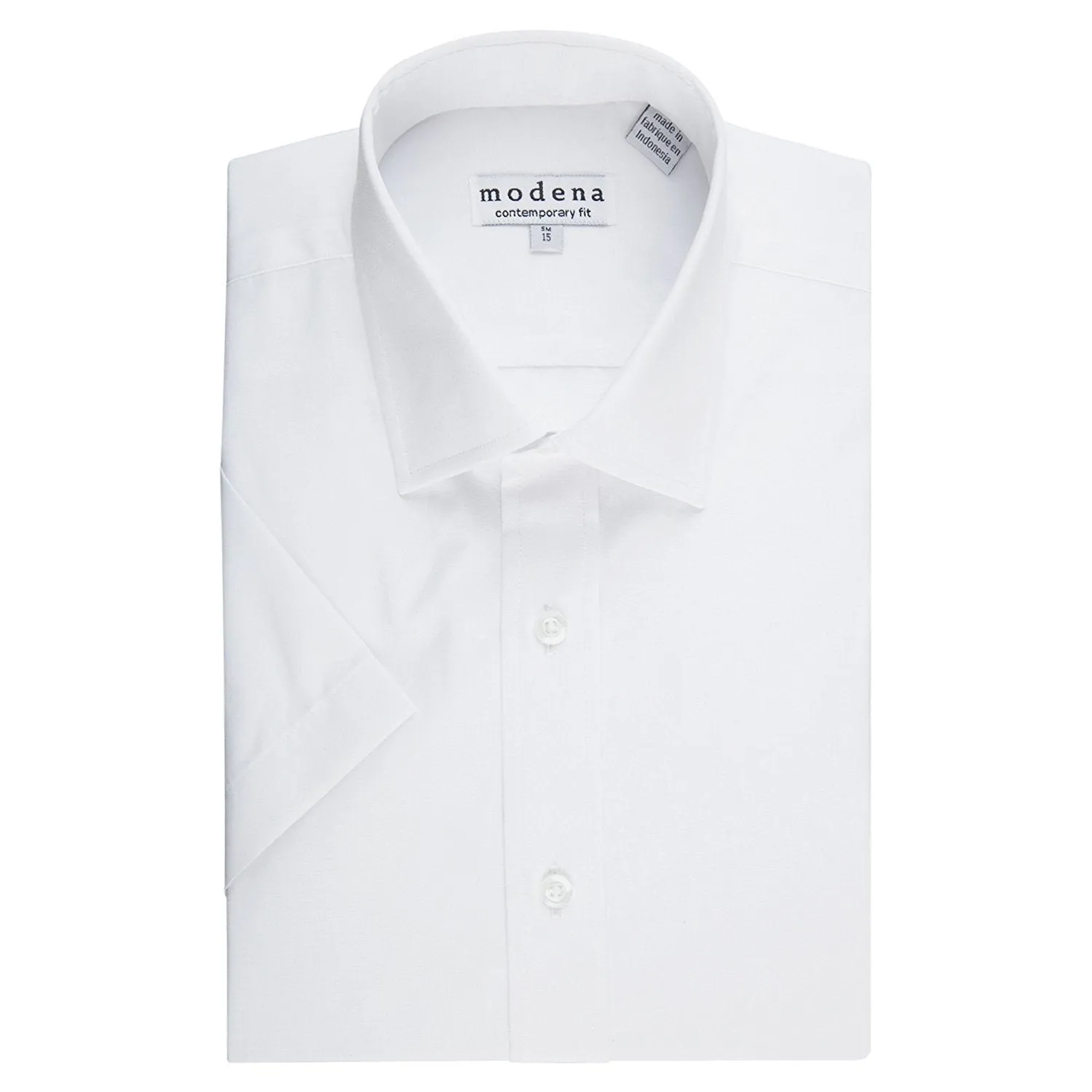 Modena Men's Slim Fit Short Sleeve Cotton Blend Solid Dress Shirt - CLEARANCE - FINAL SALE