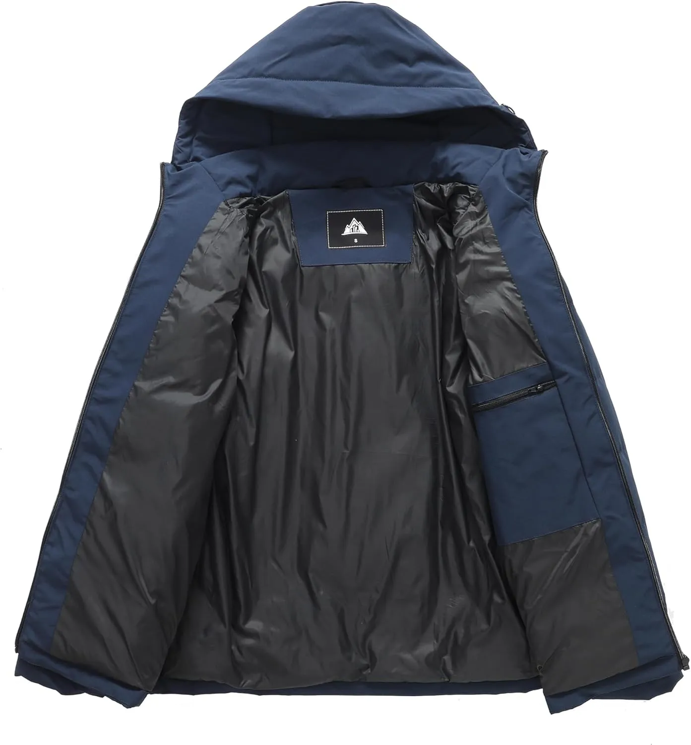 MOERDENG Women's Lightweight Full-Zip Puffer Jacket with Hood Quilted Warm Winter Coat Water Resistance Winter Jacket