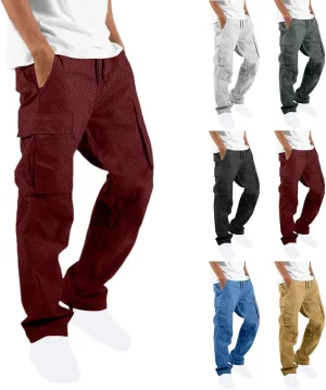 Muscularfit Cargo Pant for Men Big and Tall Casual Athletic Jogger Sport Outdoor Trousers Relaxed Fit Multi Pockets Sweatpant