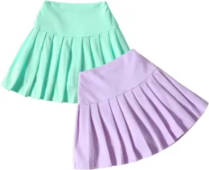 Neutocd Toddler Baby Girls Skirts Skorts Elastic High Waist Plain Pleated Skirts for Girls Running Sports Tennis Skater Skirt