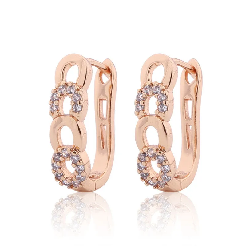 New Style Ladies Huggie Earrings Fashion Desirable Round Brilliant White Crystal Earing Woman Hoop Earring