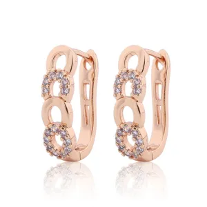 New Style Ladies Huggie Earrings Fashion Desirable Round Brilliant White Crystal Earing Woman Hoop Earring
