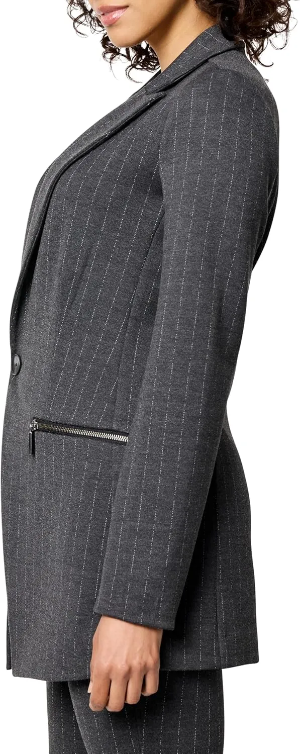 NIC ZOE Women's Pinstripe Ponte Zip Jacket