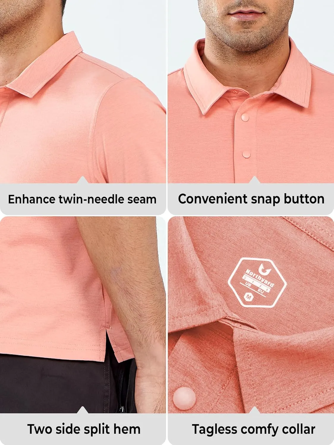 NORTHYARD Men's Polo Shirts Short Sleeve Golf Shirts Moisture Wicking Quick Dry Collared Outdoor Work Tennis Polos