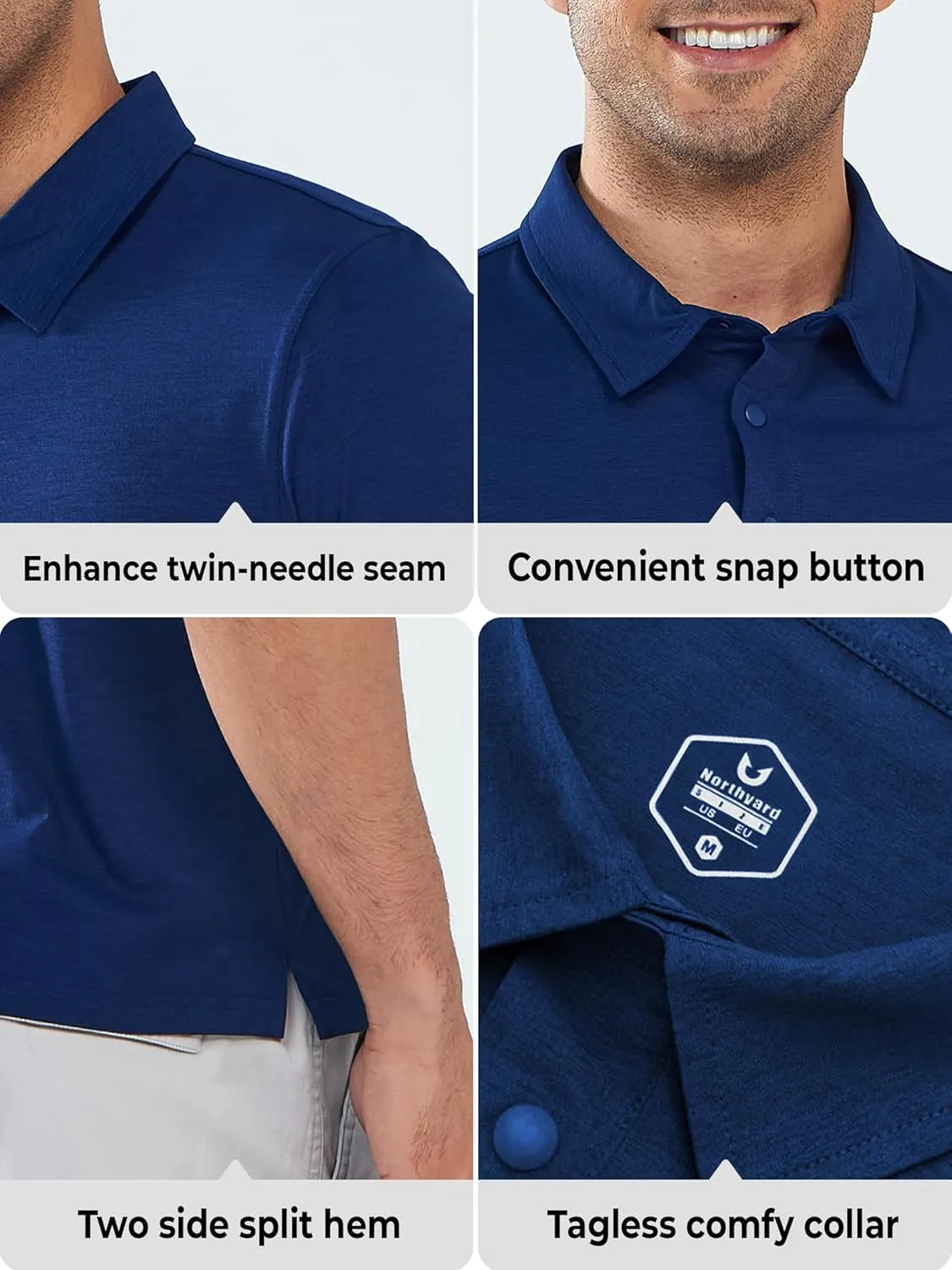 NORTHYARD Men's Polo Shirts Short Sleeve Golf Shirts Moisture Wicking Quick Dry Collared Outdoor Work Tennis Polos