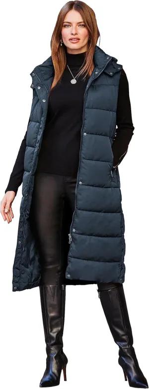 NUTEXROL Women's Winter Puffer Quilted Long Vest Thicken Warm Down Sleeveless Jackets Coat