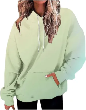 Oversized Hoodies for Women Fashion Gradient Color Long Sleeve Loose Sweatshirts Casual Fall Winter Tops Y2k Clothes