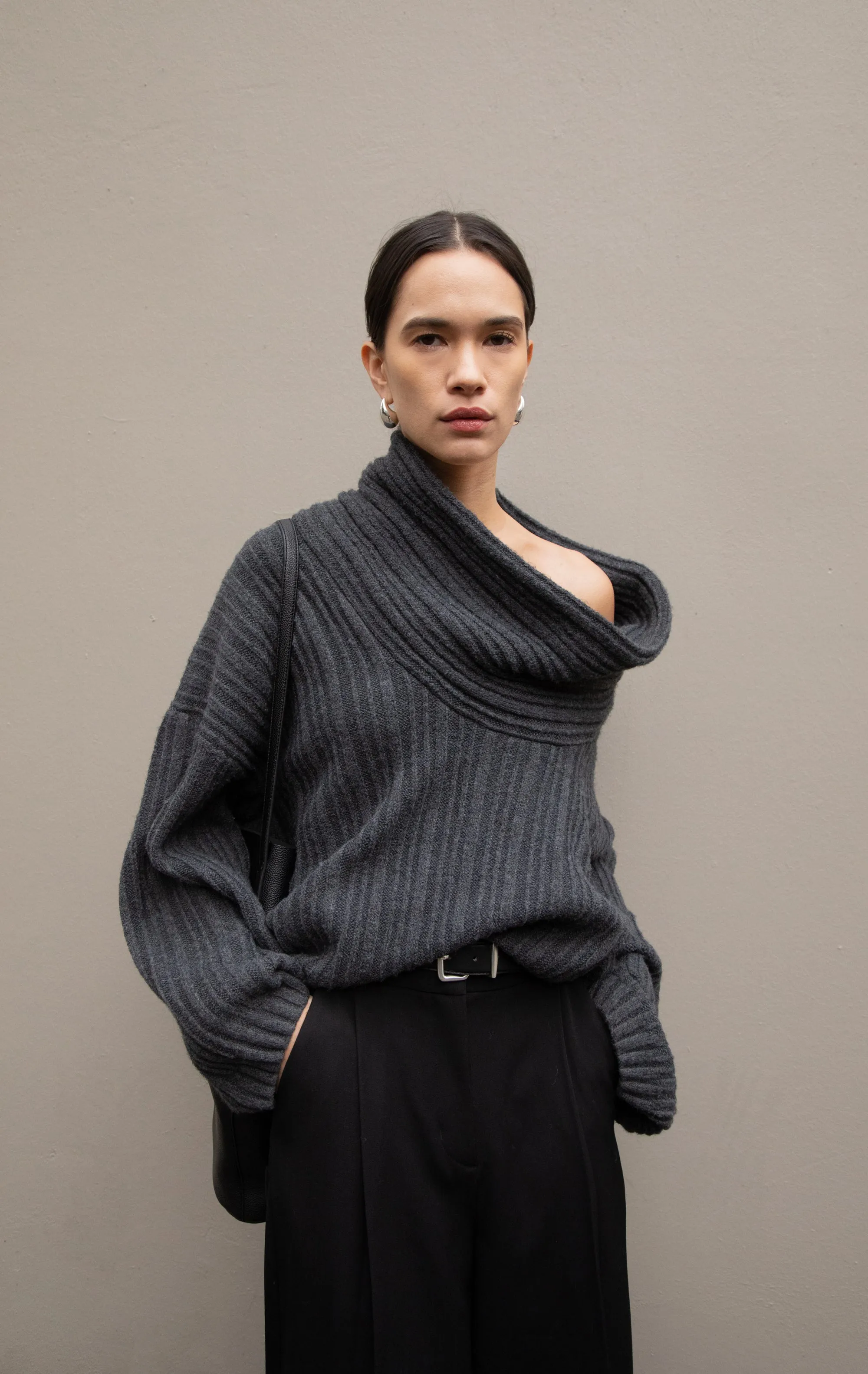 OVERSIZED SLOUCHY OFF THE SHOULDER SWEATER