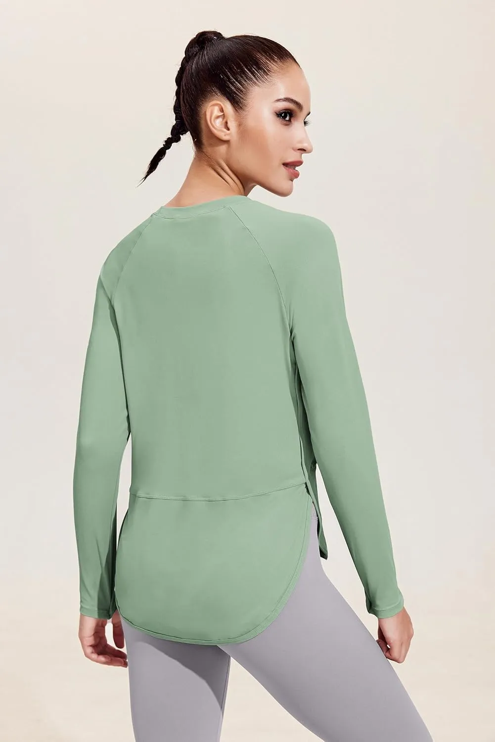 PINSPARK Long Sleeve Workout Tops for Women UPF 50  Sun Shirts UV Protection Hiking Athletic Tops Quick Dry Yoga Shirts