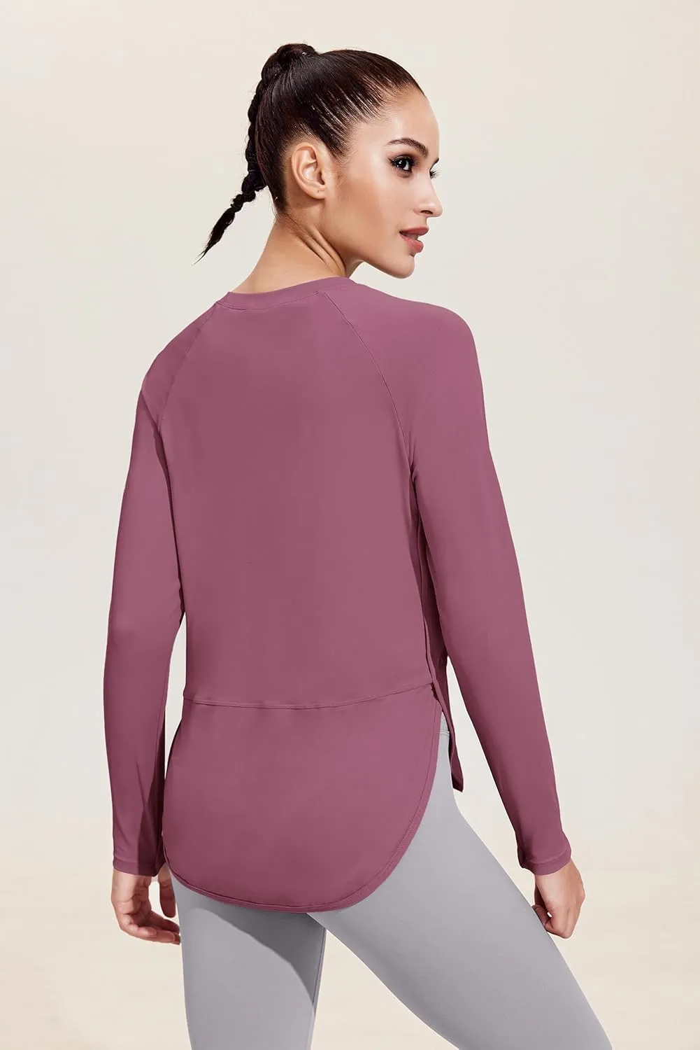 PINSPARK Long Sleeve Workout Tops for Women UPF 50  Sun Shirts UV Protection Hiking Athletic Tops Quick Dry Yoga Shirts