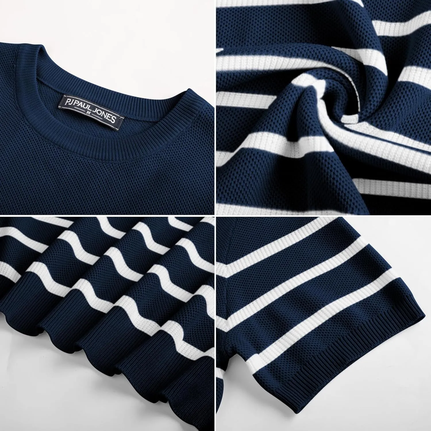 PJ PAUL JONES Mens Casual T-Shirts Classic Short Sleeve Knit Tees Crewneck Solid Tee Shirts