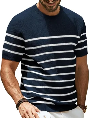 PJ PAUL JONES Mens Casual T-Shirts Classic Short Sleeve Knit Tees Crewneck Solid Tee Shirts
