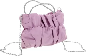 Pleated Clutch Bag Ruched Shoulder Bag for Women Soft Evening Clutch Purse Chain for Parties Evening Outfits