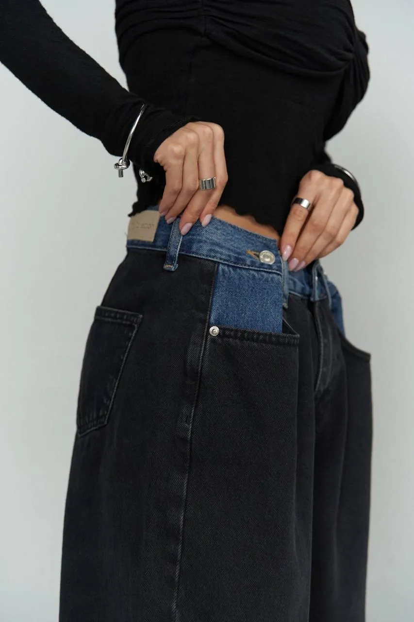 Pleated unique denim